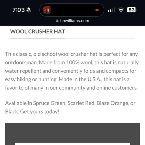 Vintage Spruce Green Genuine Effanem 100% Wool Crusher Hat - Picture 5 of 10